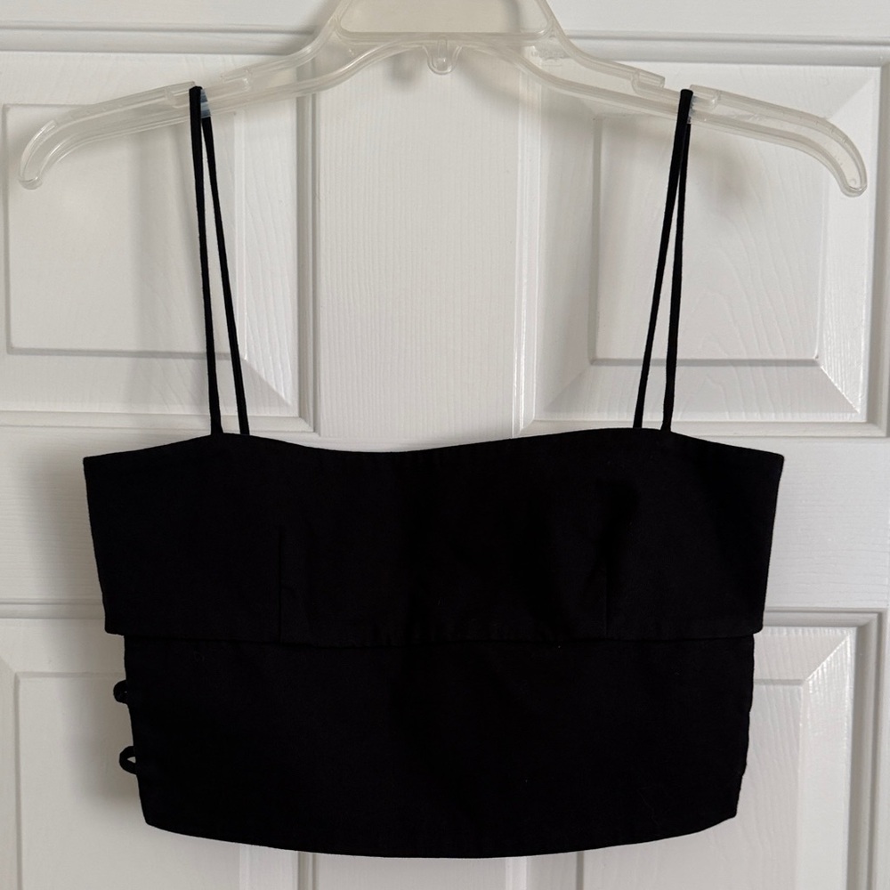 Zara Black Strap Crop Top